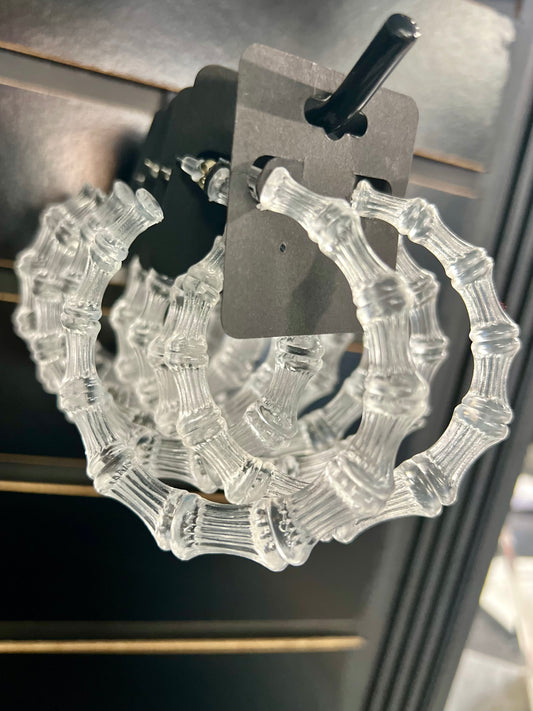 Clear Door Knockers Earrings