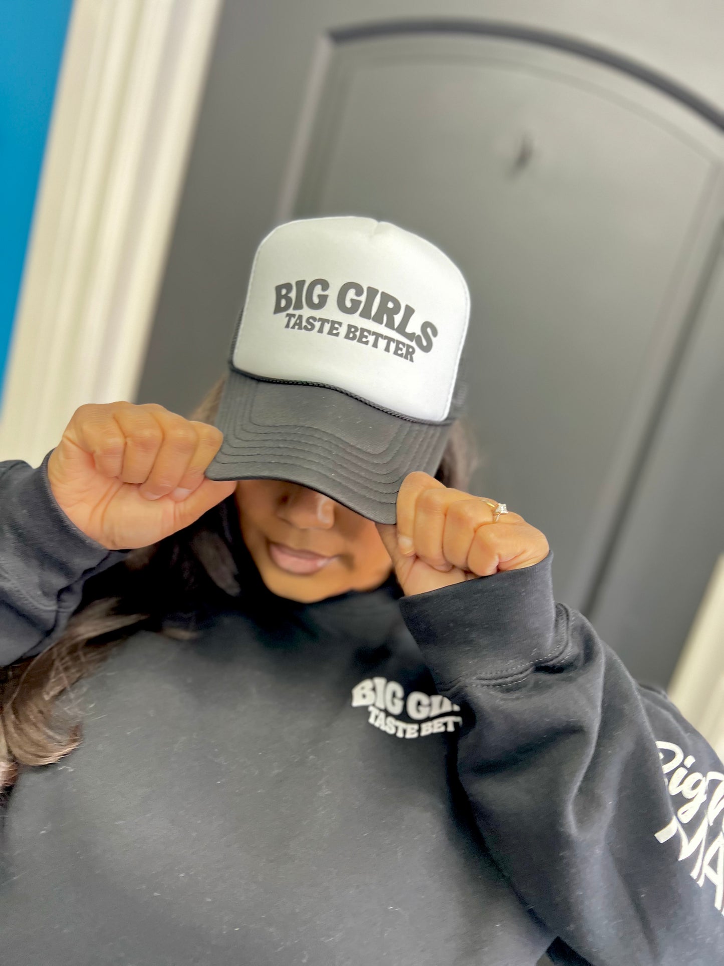 BIG Girls Taste Better Trucker Cap Royal Black