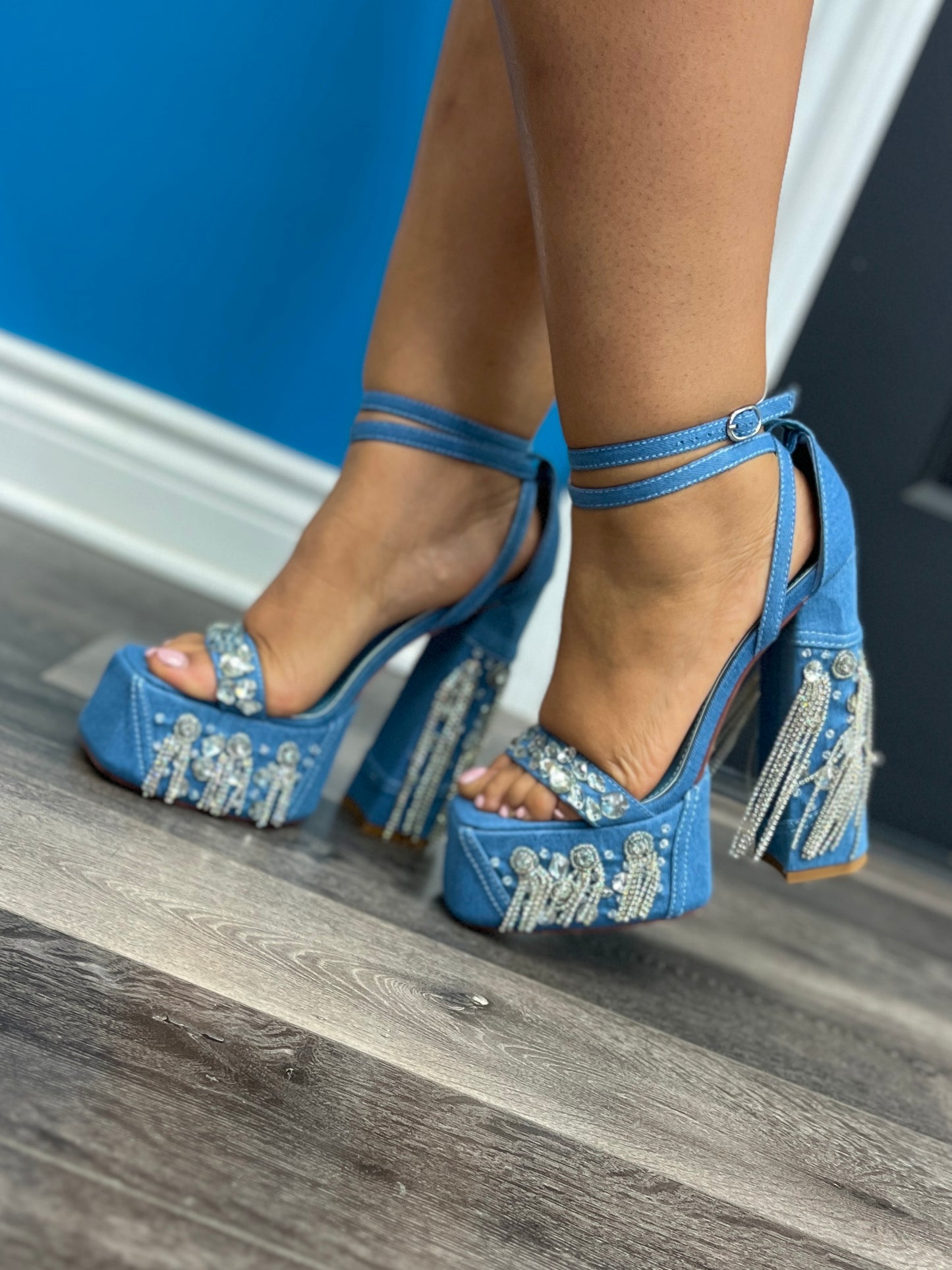 Denim Danger Heels