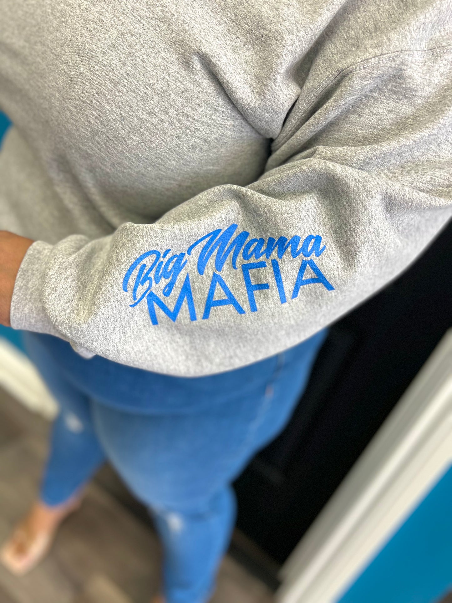 Grey/Royal BIG Girls Taste Better Crewneck