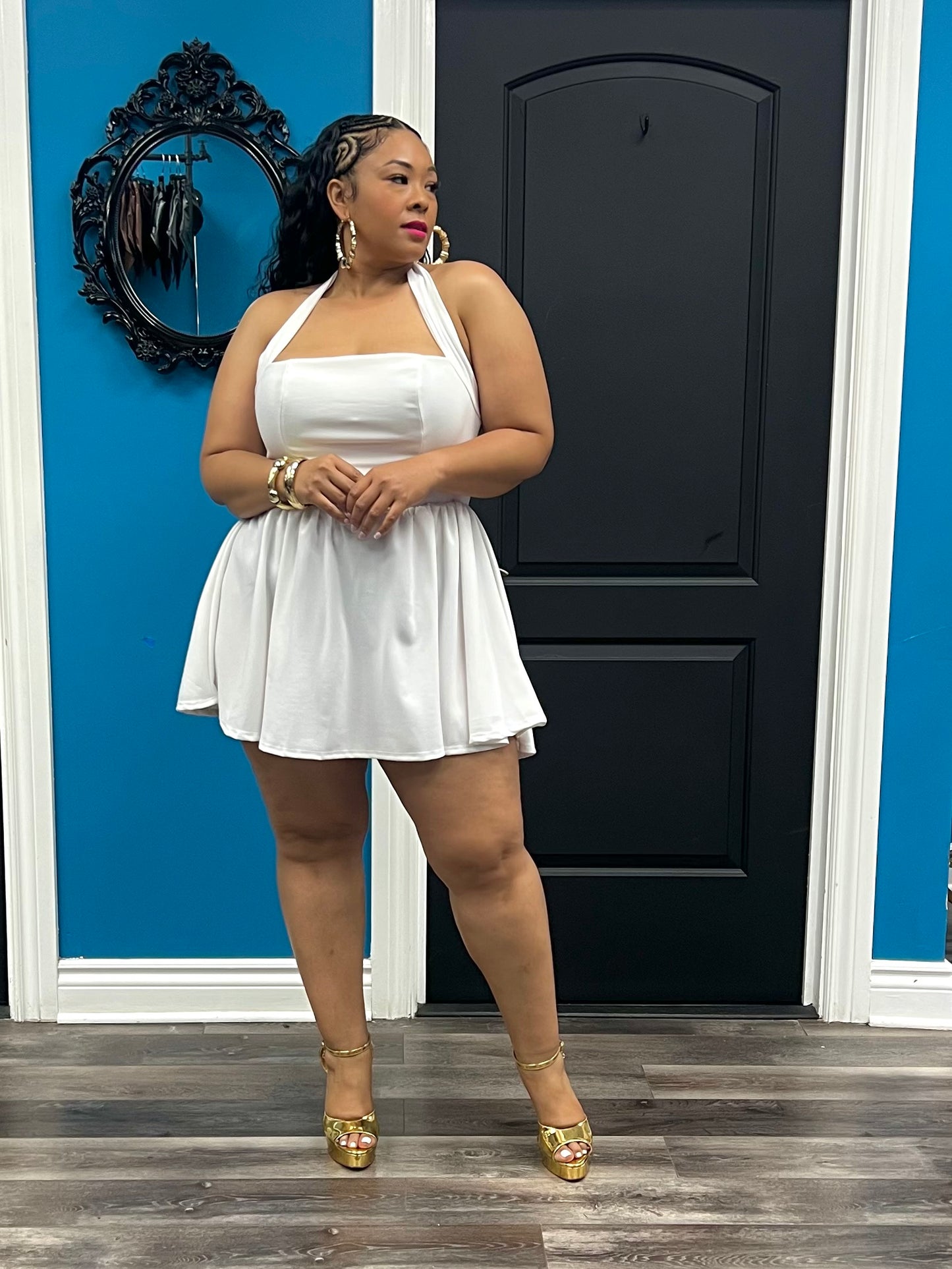 White Bianca Skater Dress
