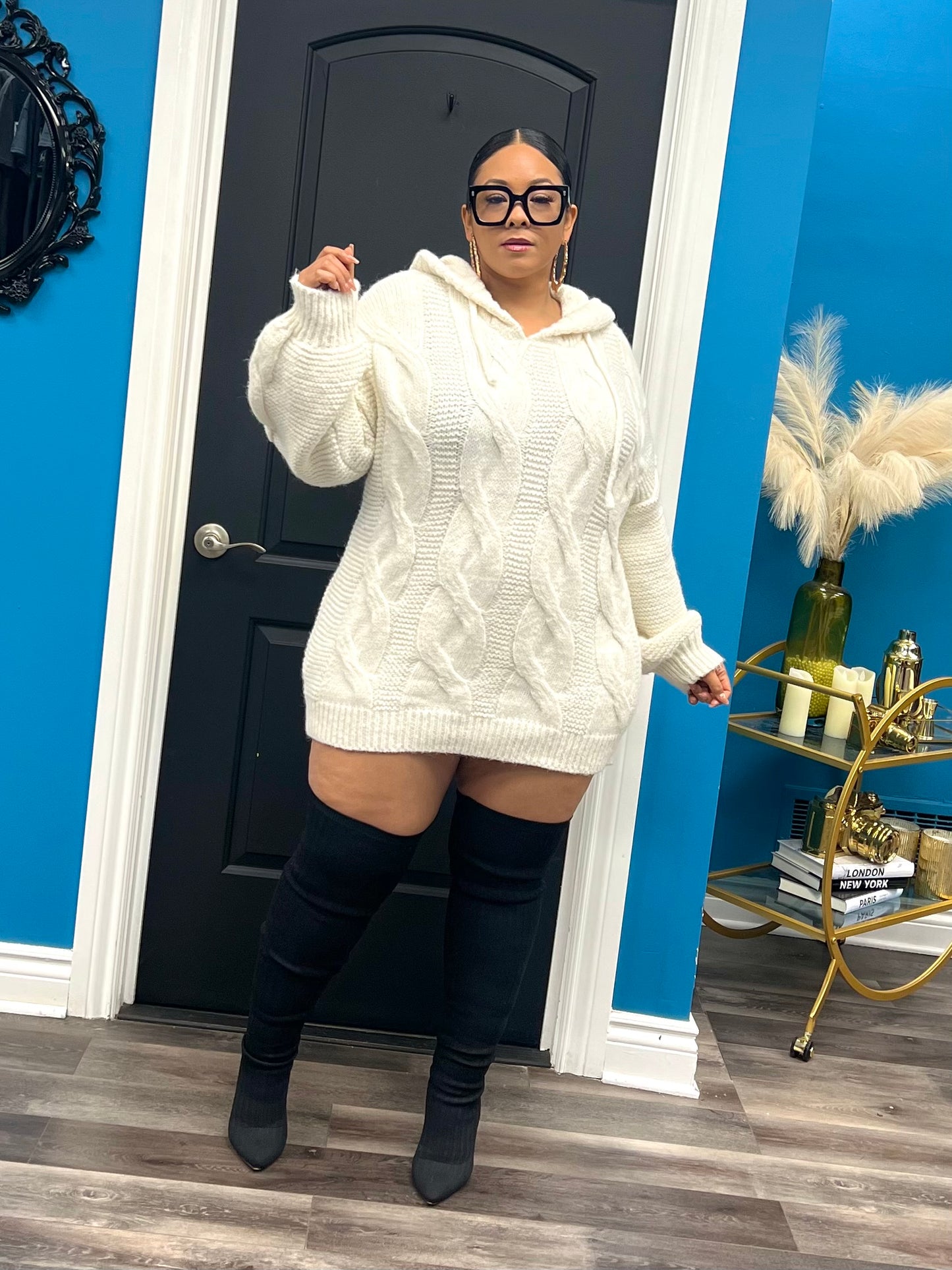 Cream Dakota Hoodie Dress