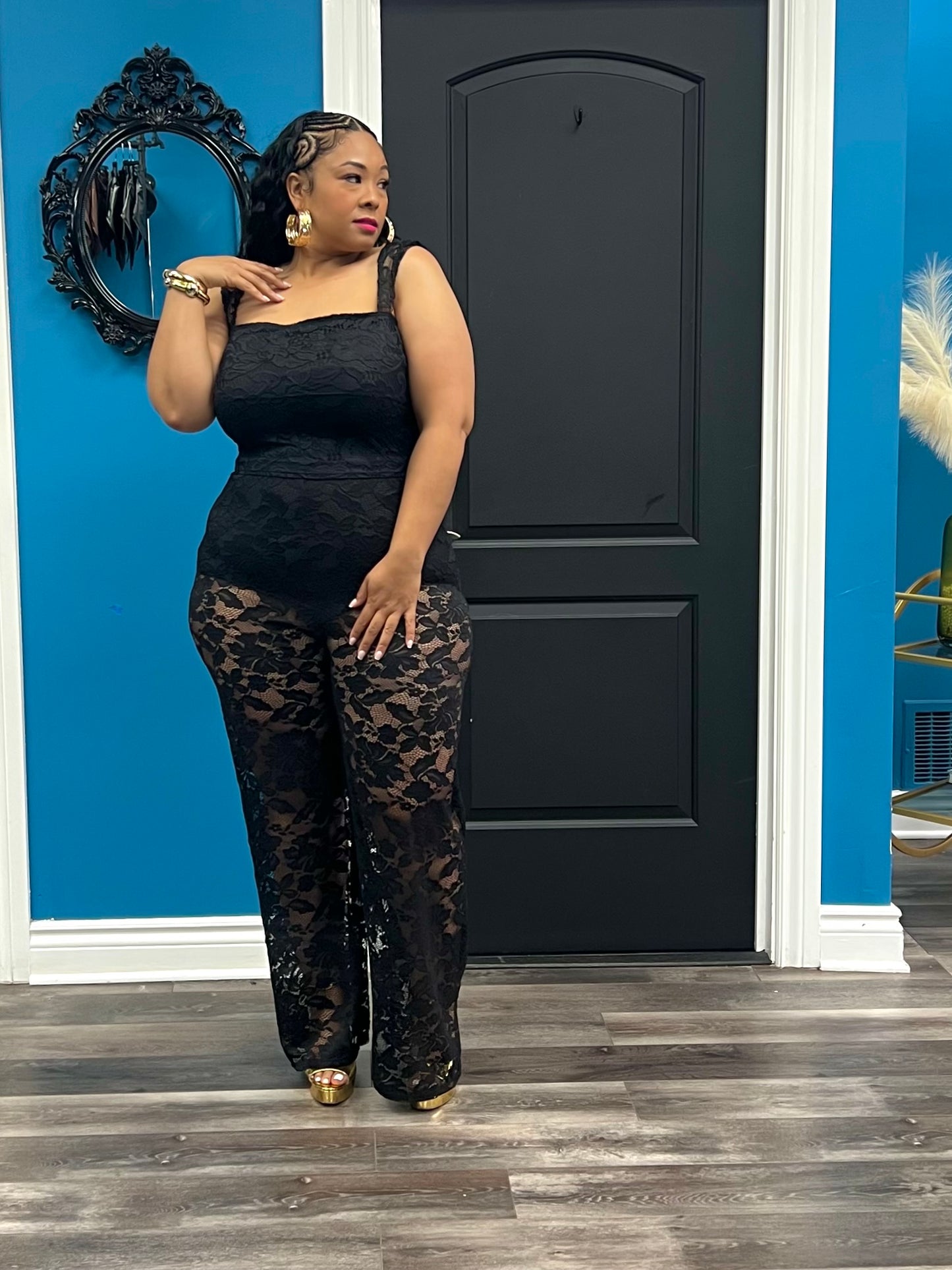 Black Laleece Pant Set