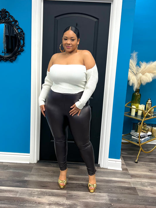 Hot Chocolate Faux Leather Leggings