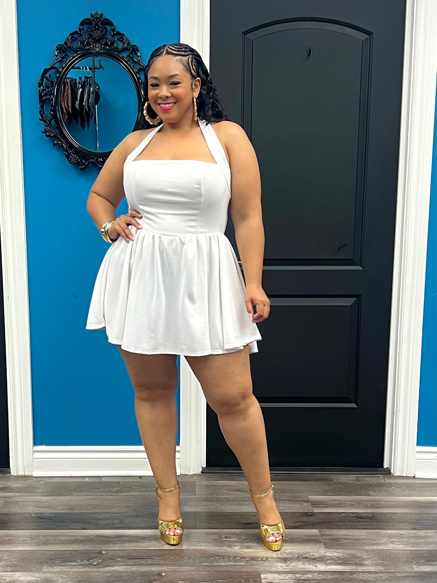 White Bianca Skater Dress