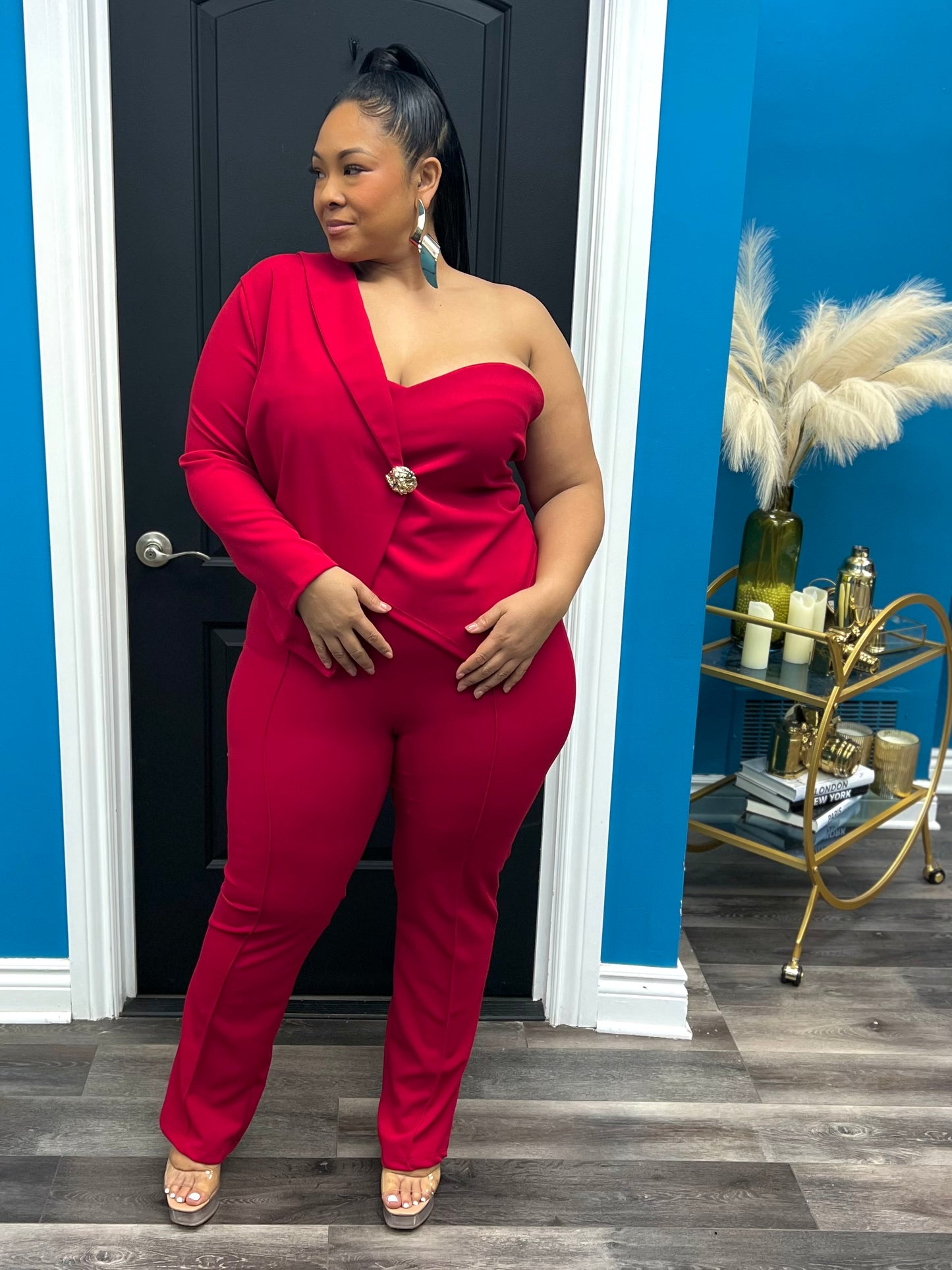 Red Justina Pant Suit