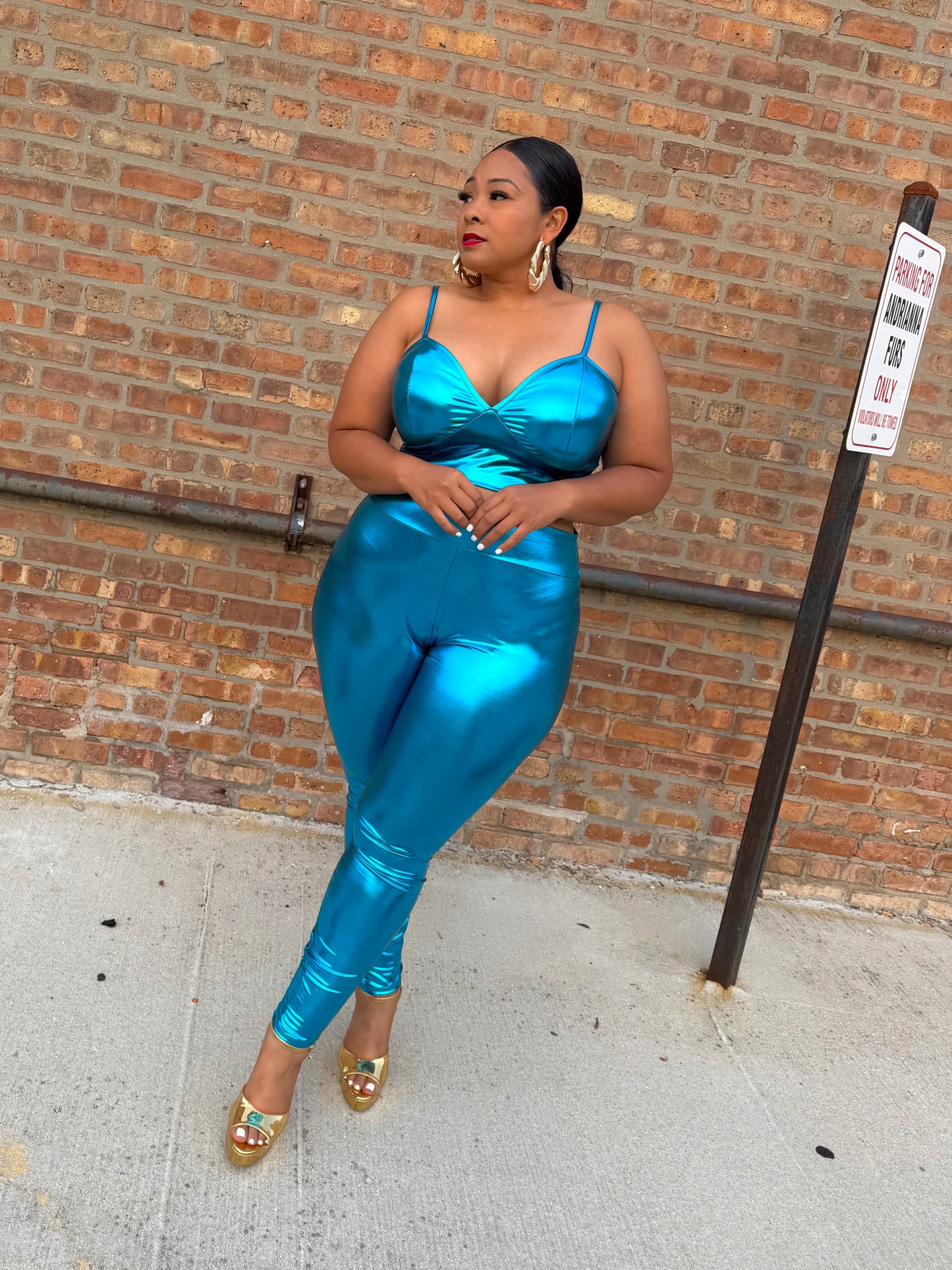 Turquoise Baddie Pant Set