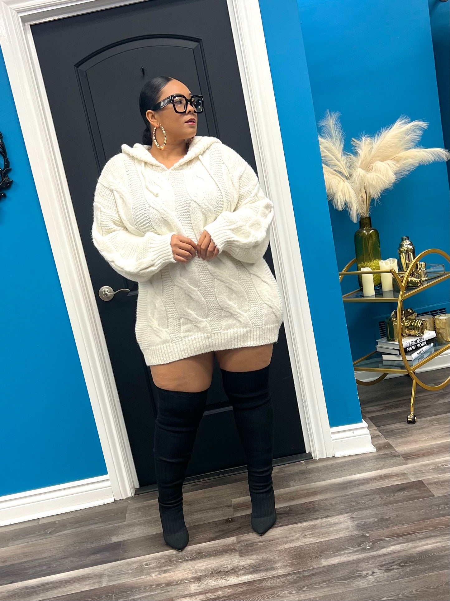 Cream Dakota Hoodie Dress