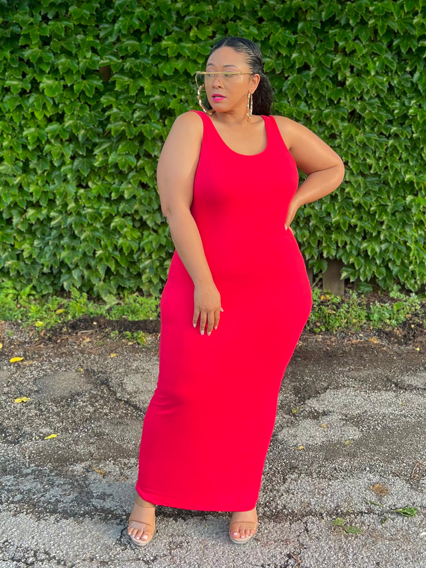 Red Basics Maxi Dress