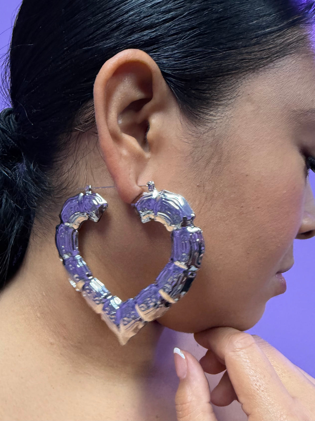 Silver Cold Heart Hoops (Copy)