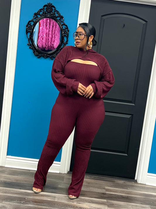 Wine Alyssa Jumpsuit