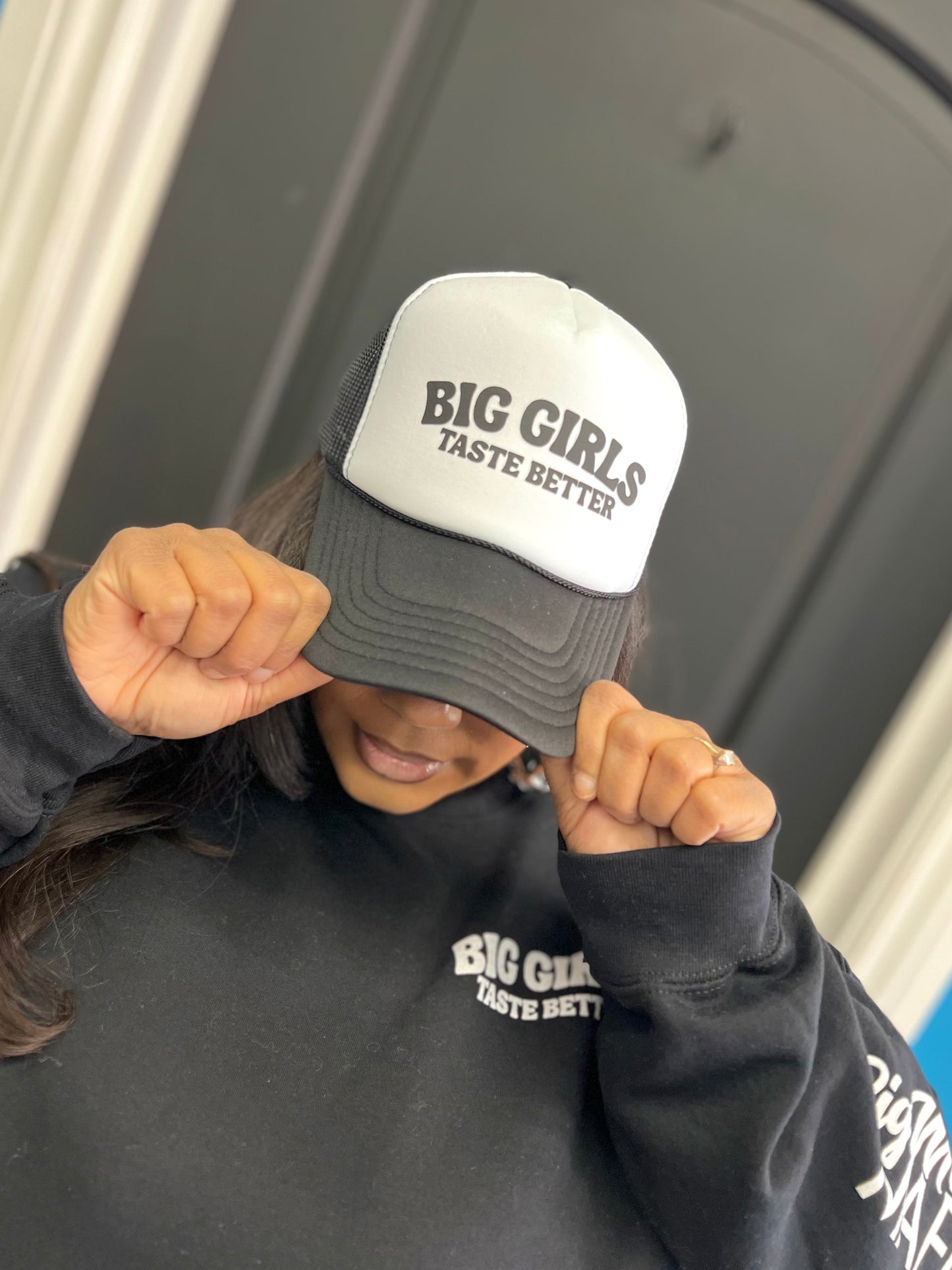 BIG Girls Taste Better Trucker Cap Royal Black