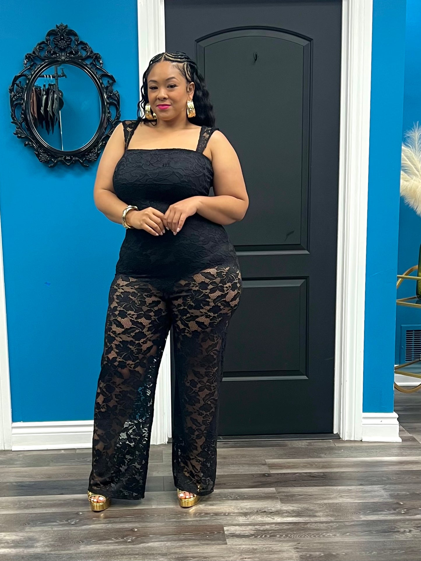 Black Laleece Pant Set