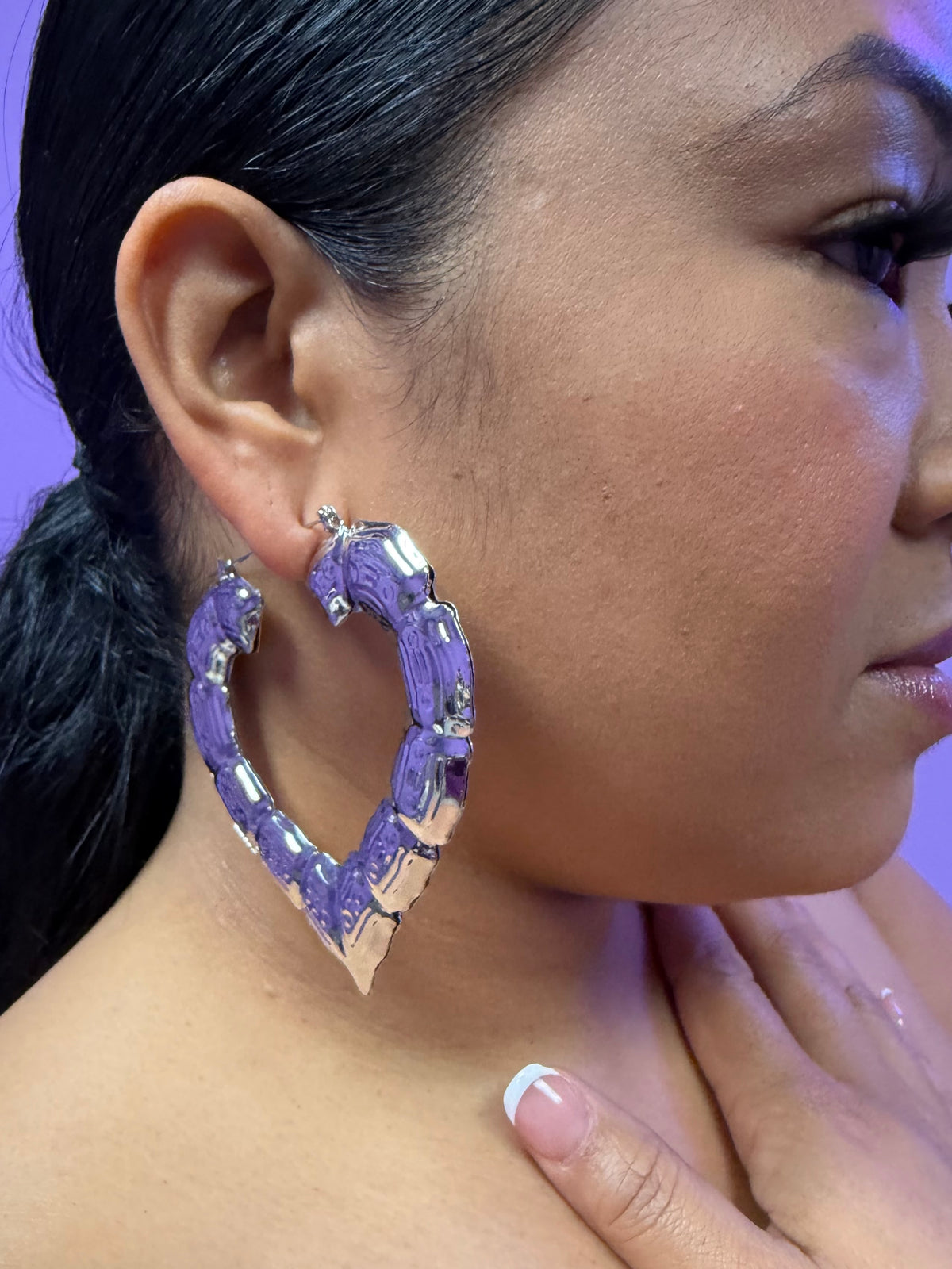 Silver Cold Heart Hoops (Copy)