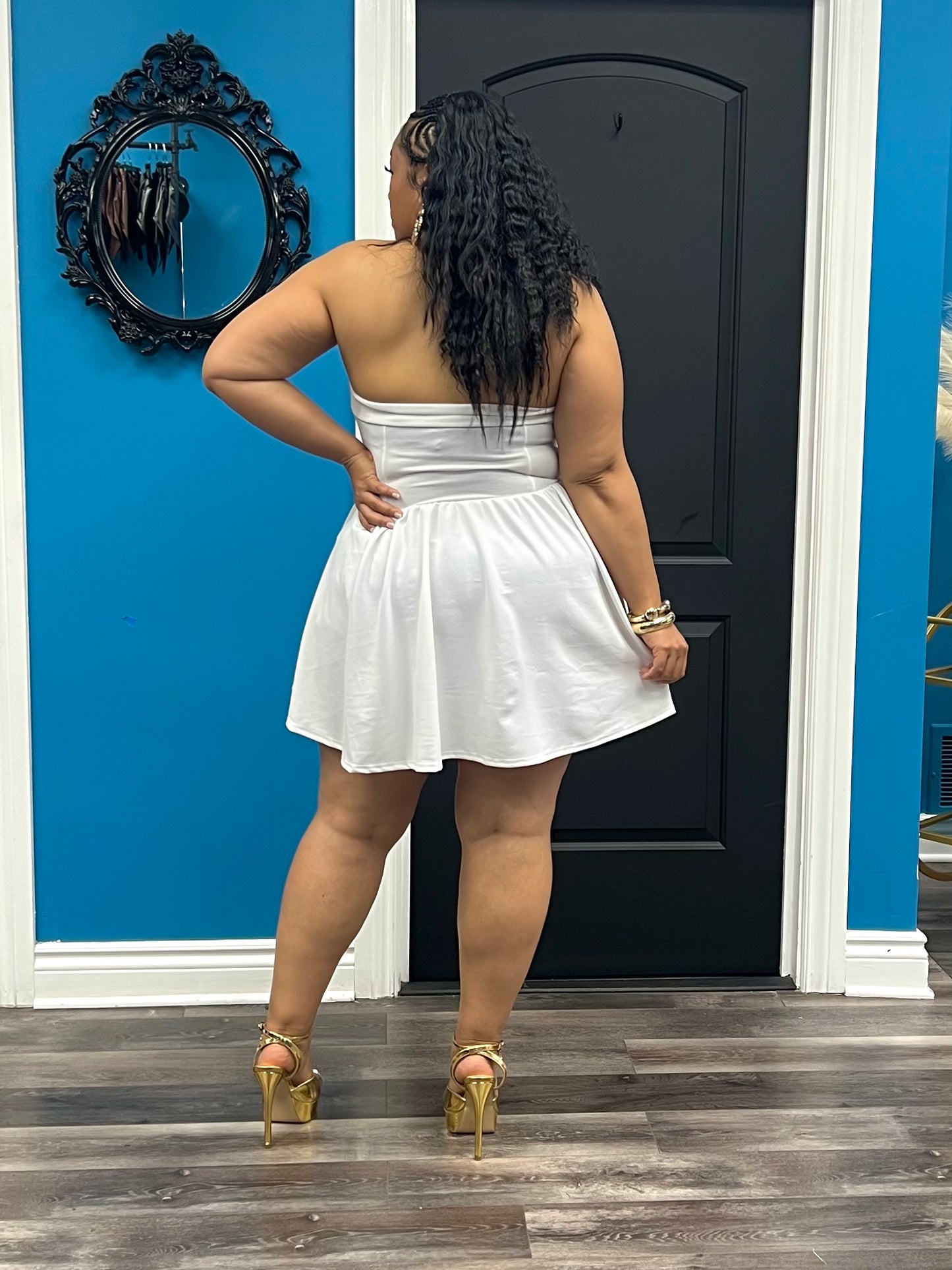 White Bianca Skater Dress