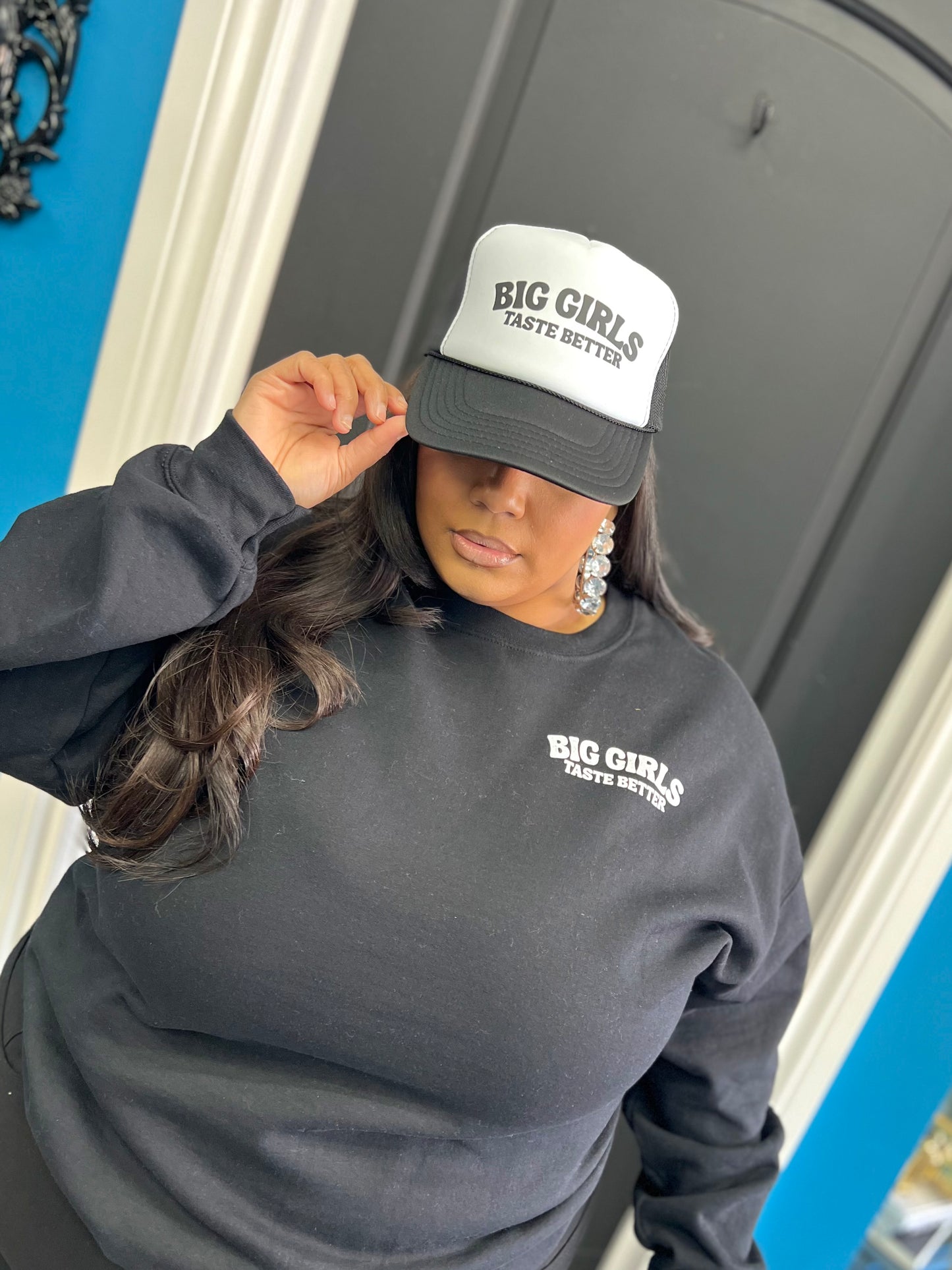BIG Girls Taste Better Trucker Cap Royal Black