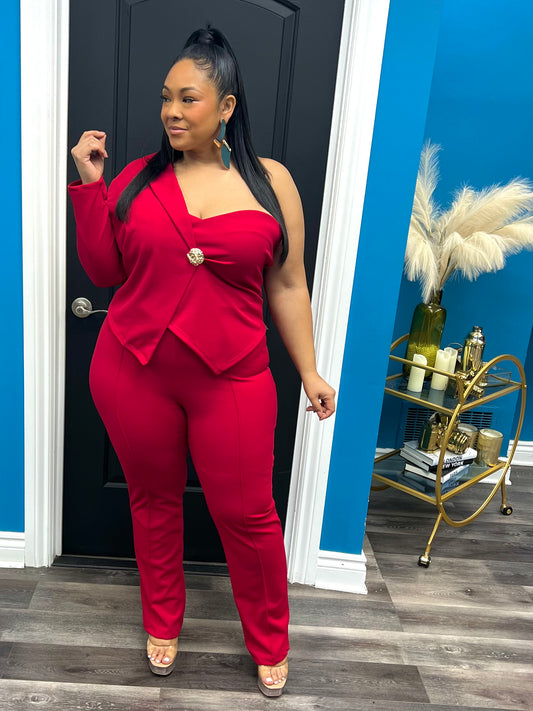 Red Justina Pant Suit