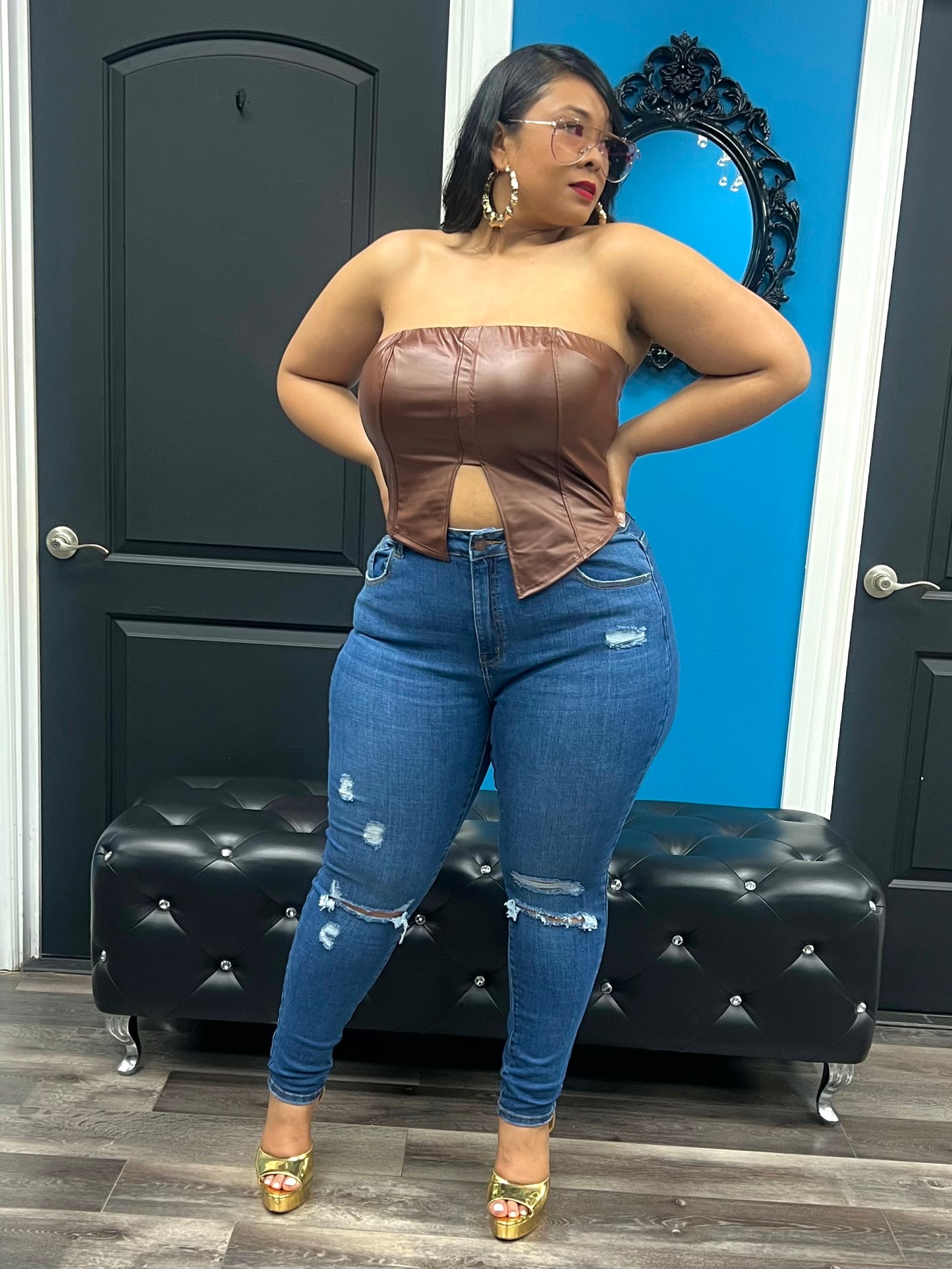 Brown Tyla Top