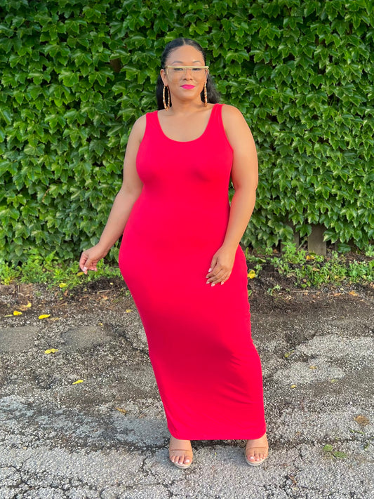 Red Basics Maxi Dress