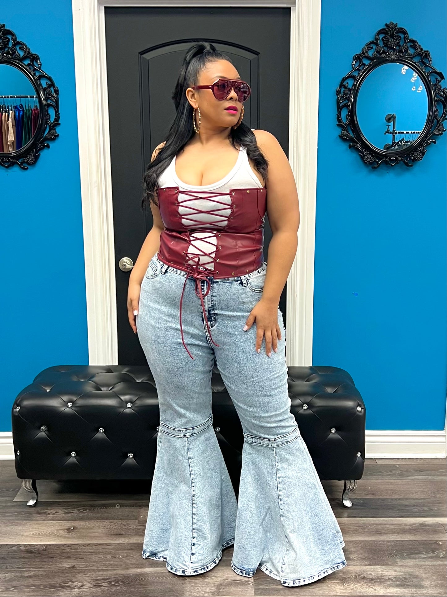 Wine Half Corset