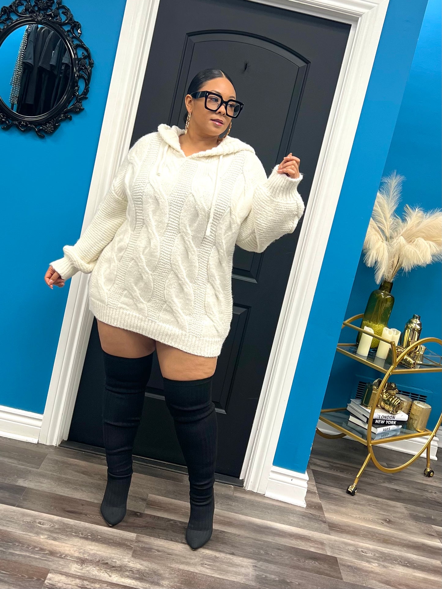 Cream Dakota Hoodie Dress