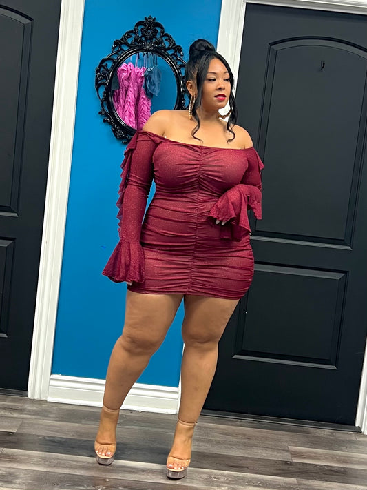 Wine Reah Dress