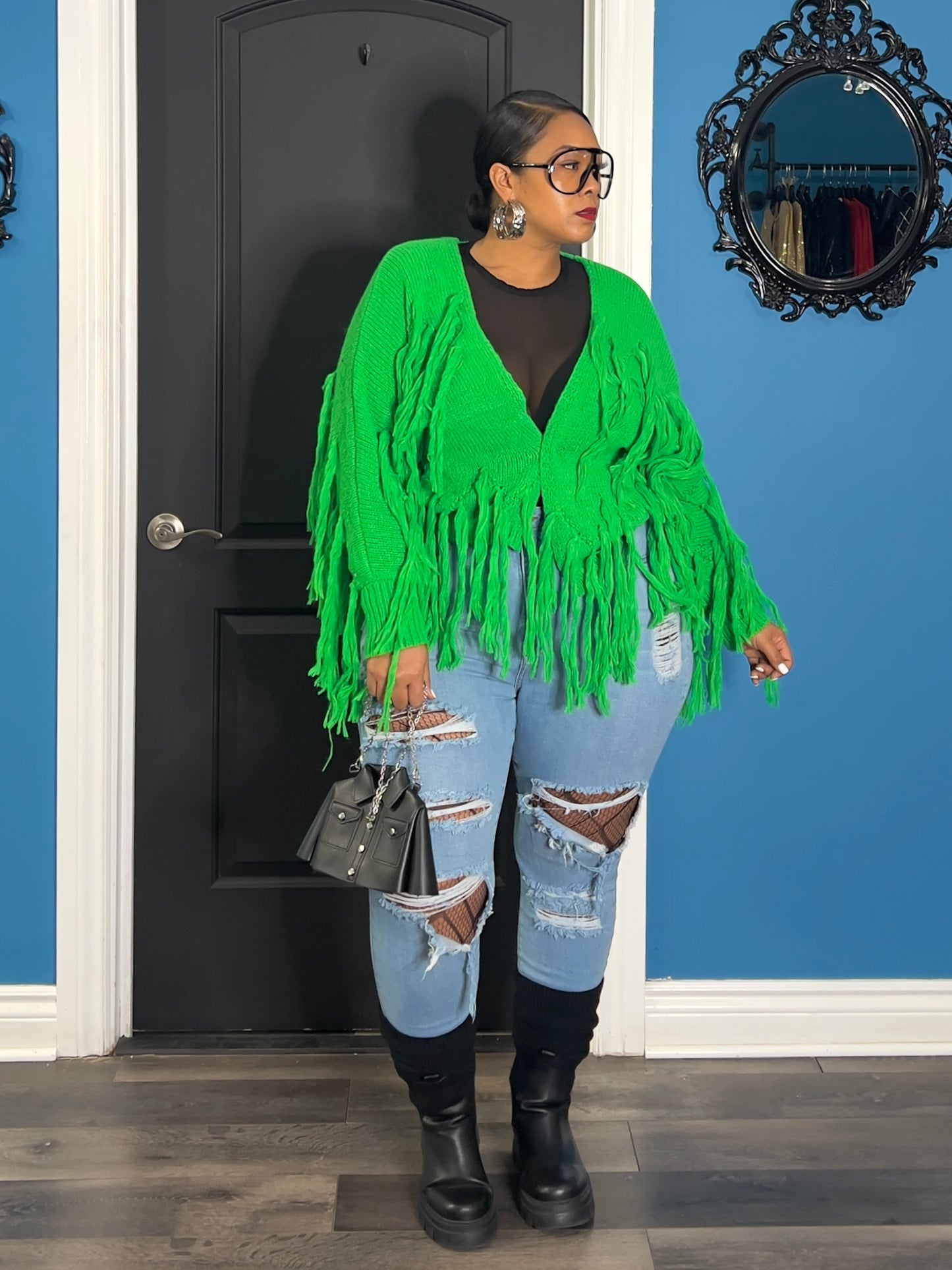 Green Suni Sweater Cardigan